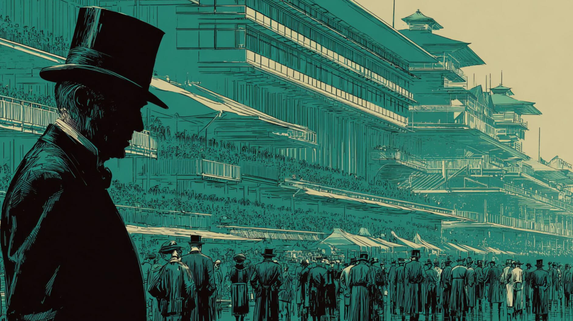 Rich man at the Races Man in top hat at the Races